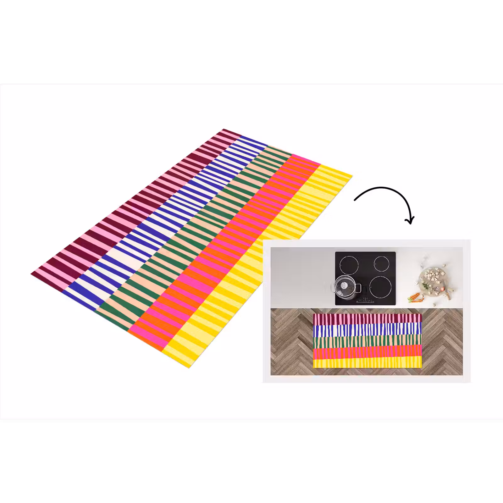 Keukenloper - Patroon - Strepen - Abstract - Modern - Kleurrijk — 1