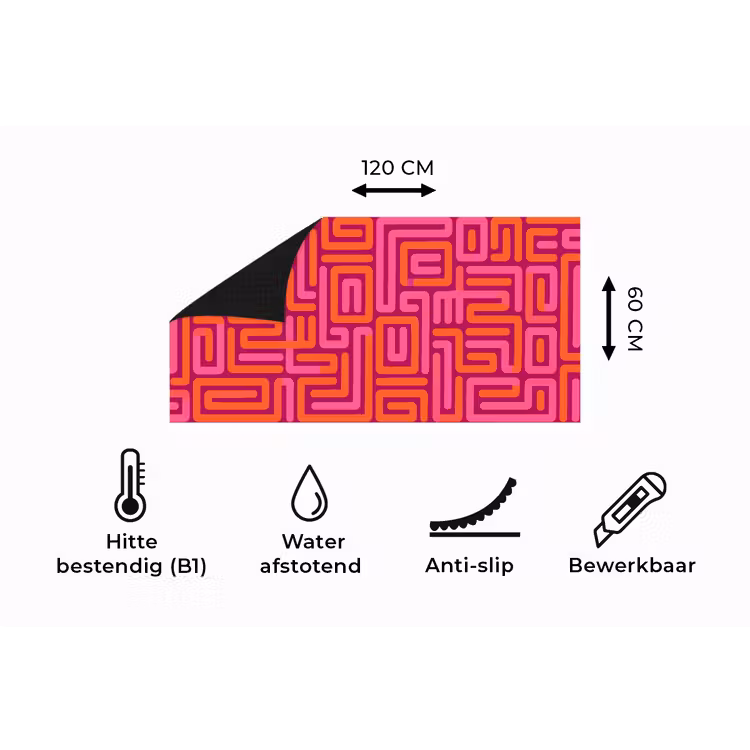 Keukenloper - Abstract - Patroon - Lijnen - Roze - Oranje — 5