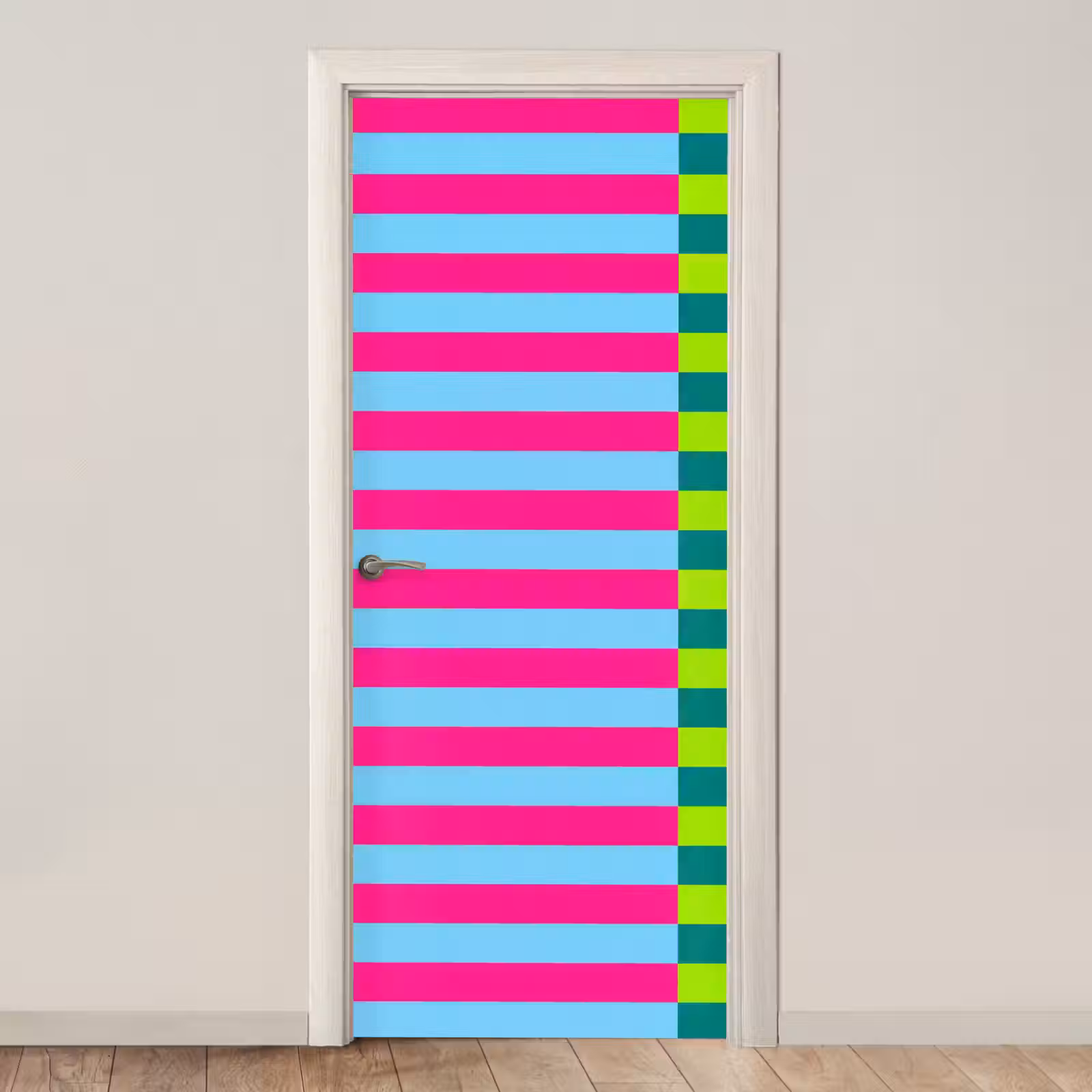 Deursticker - Patroon - Strepen - Modern - Abstract - Kleurrijk — 1