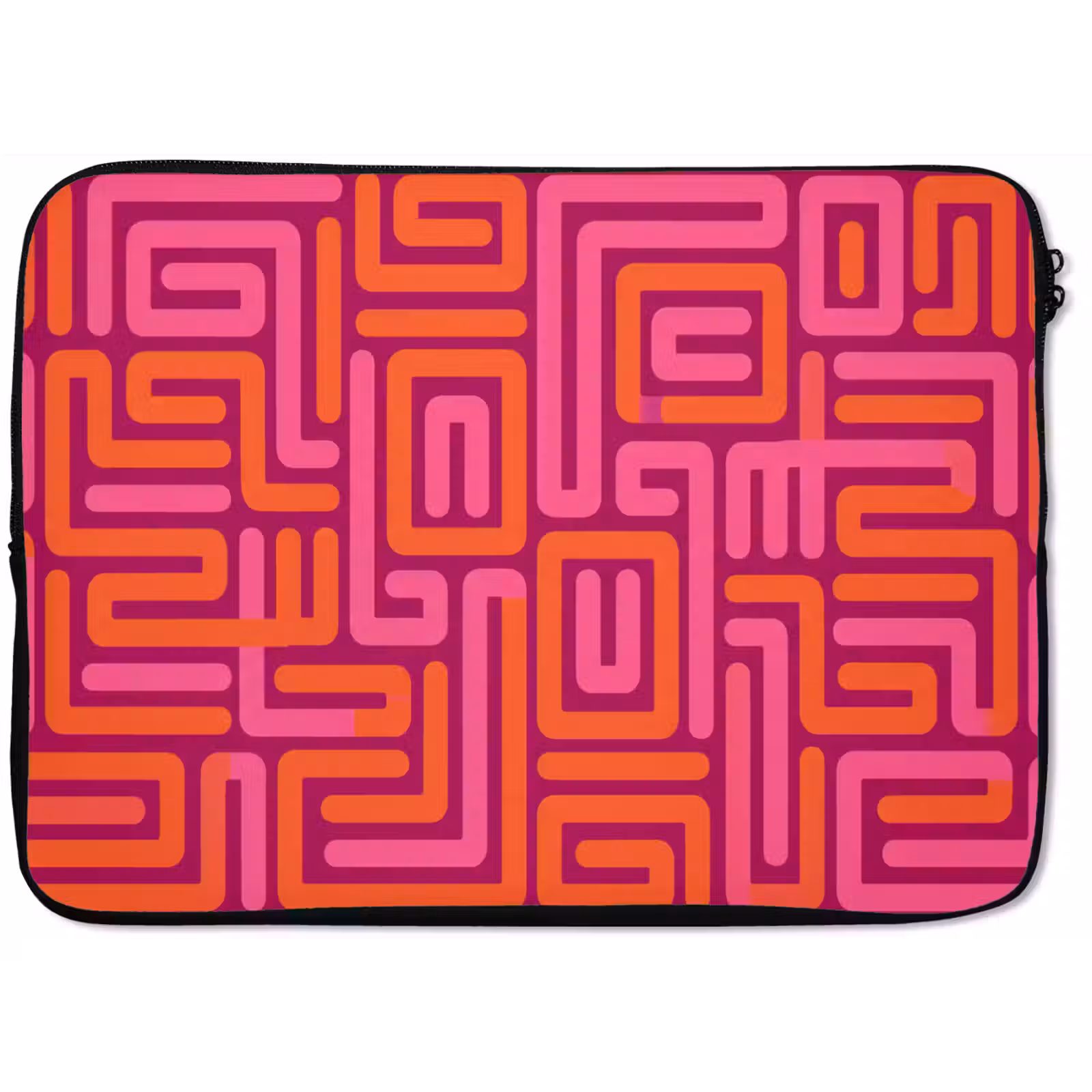 Laptophoes - Abstract - Patroon - Lijnen - Roze - Oranje — 1
