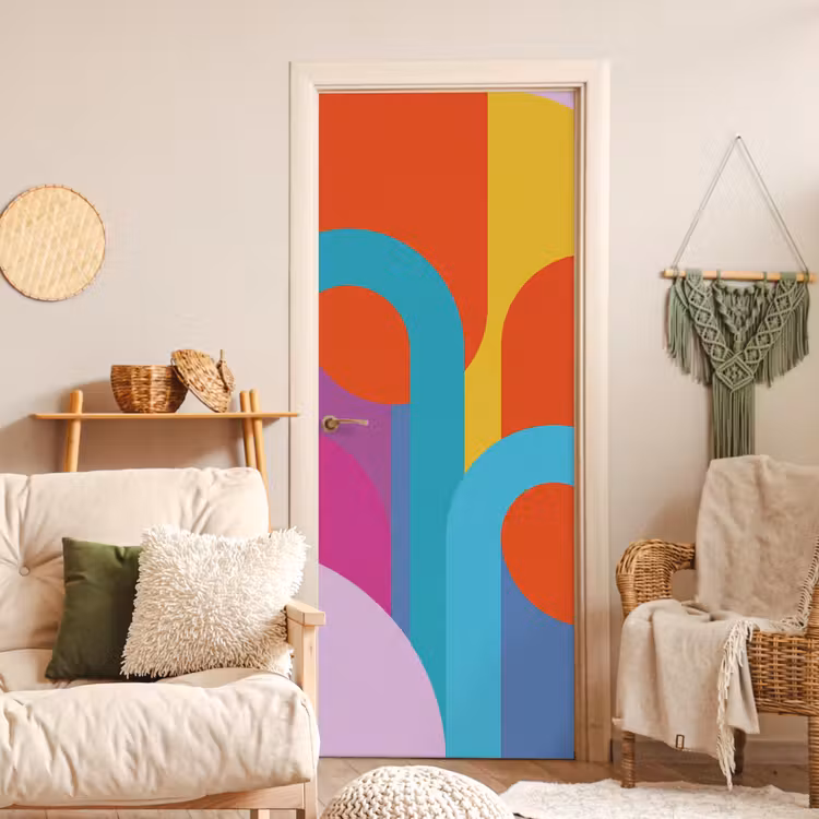 Deursticker - Abstract - Geometrie - Kleurrijk - Modern - Kunst — 4