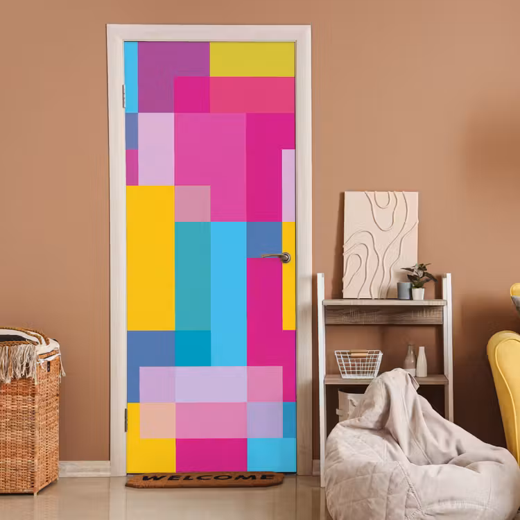 Deursticker - Abstract - Geometrisch - Kunst - Kleurrijk - Modern — 2