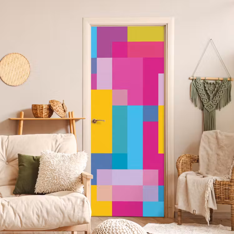 Deursticker - Abstract - Geometrisch - Kunst - Kleurrijk - Modern — 4