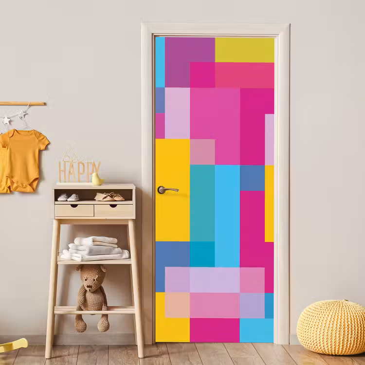 Deursticker - Abstract - Geometrisch - Kunst - Kleurrijk - Modern — 6
