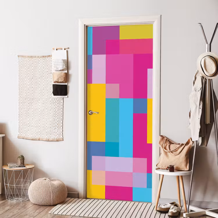 Deursticker - Abstract - Geometrisch - Kunst - Kleurrijk - Modern — 8