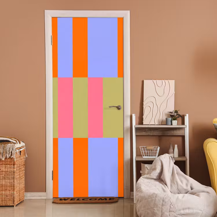 Deursticker - Abstract - Patroon - Geometrisch - Kleurrijk - Modern — 2