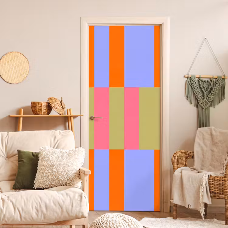 Deursticker - Abstract - Patroon - Geometrisch - Kleurrijk - Modern — 4
