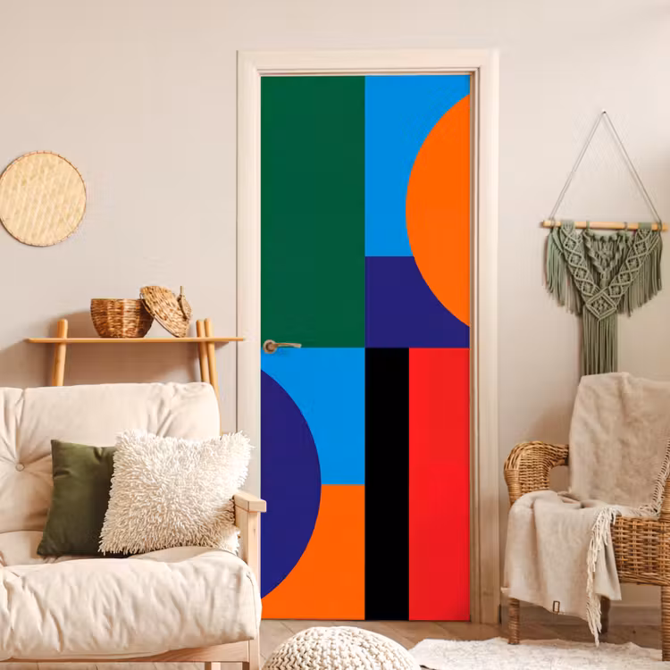 Deursticker - Geometrisch - Abstract - Vormen - Kleurrijk - Modern — 4