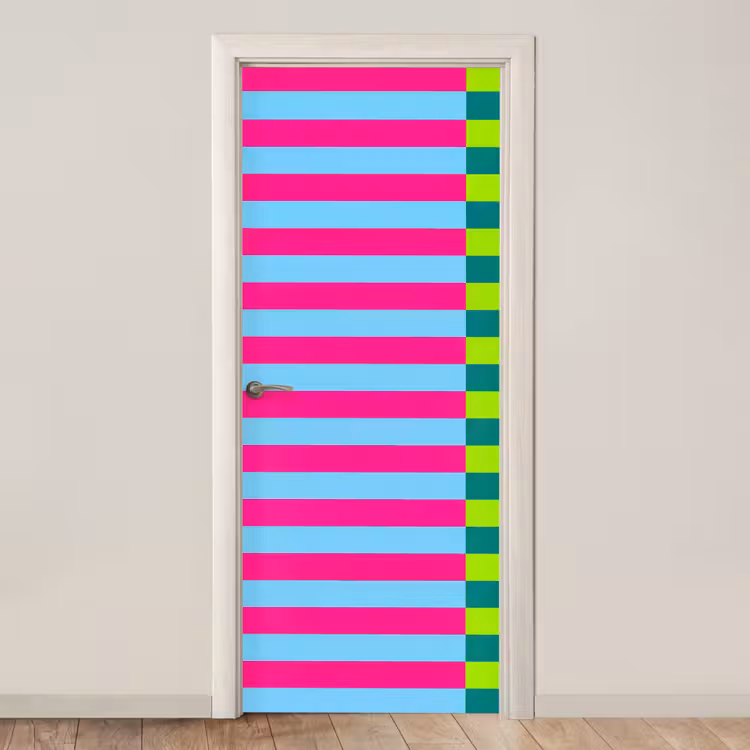 Deursticker - Patroon - Strepen - Modern - Abstract - Kleurrijk — 1