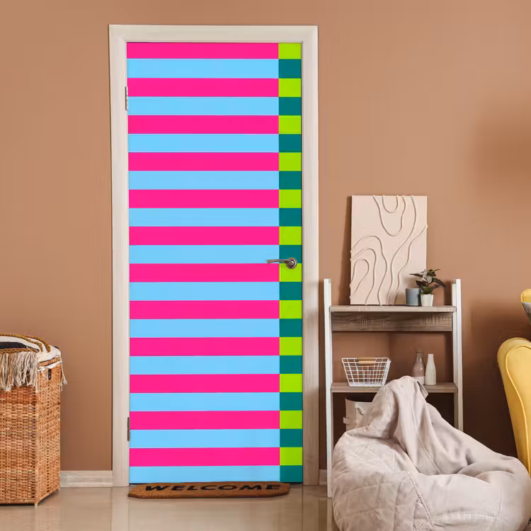 Deursticker - Patroon - Strepen - Modern - Abstract - Kleurrijk — 2