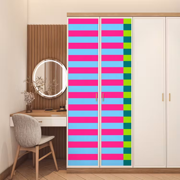 Deursticker - Patroon - Strepen - Modern - Abstract - Kleurrijk — 5