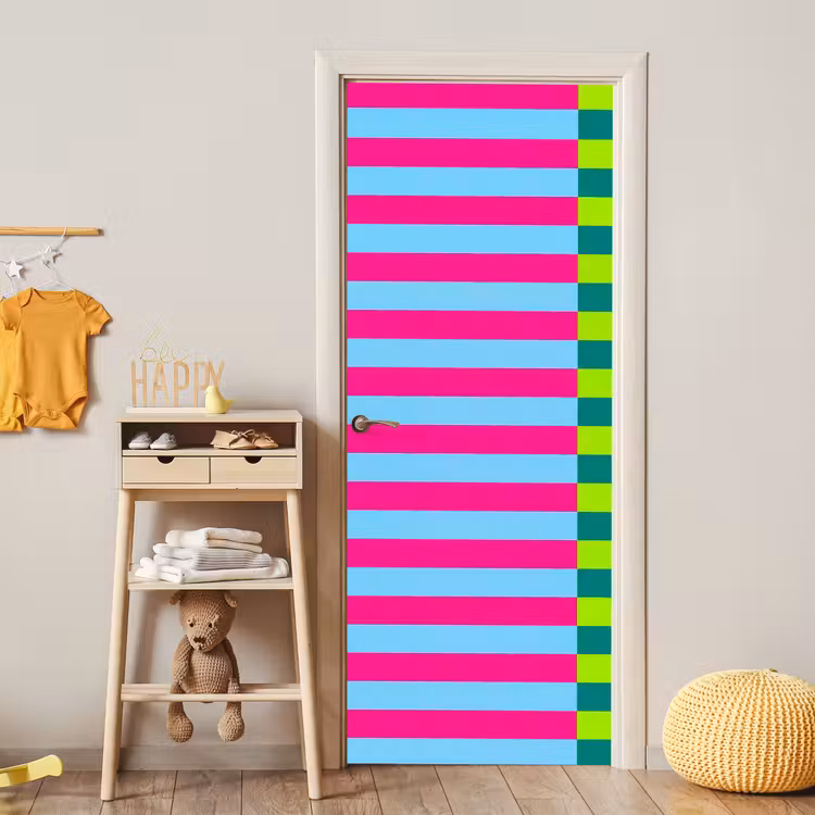 Deursticker - Patroon - Strepen - Modern - Abstract - Kleurrijk — 6