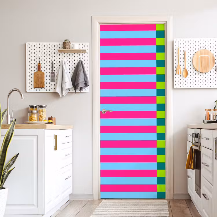 Deursticker - Patroon - Strepen - Modern - Abstract - Kleurrijk — 7