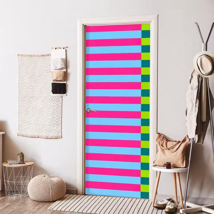Deursticker - Patroon - Strepen - Modern - Abstract - Kleurrijk — 8