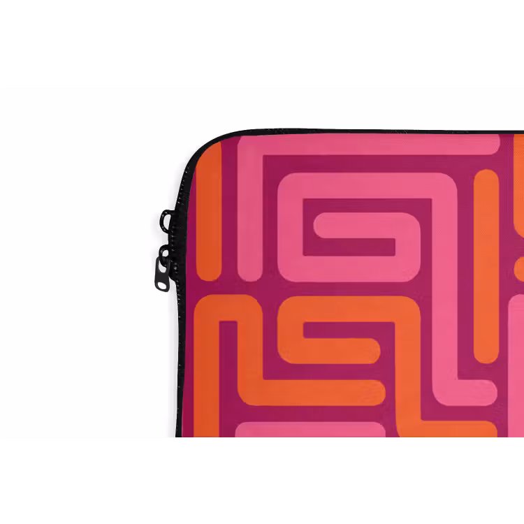 Laptophoes - Abstract - Patroon - Lijnen - Roze - Oranje — 5