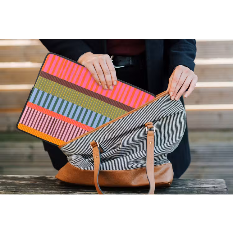Laptophoes - Abstract - Strepen - Modern - Kleurrijk - Kunst — 4