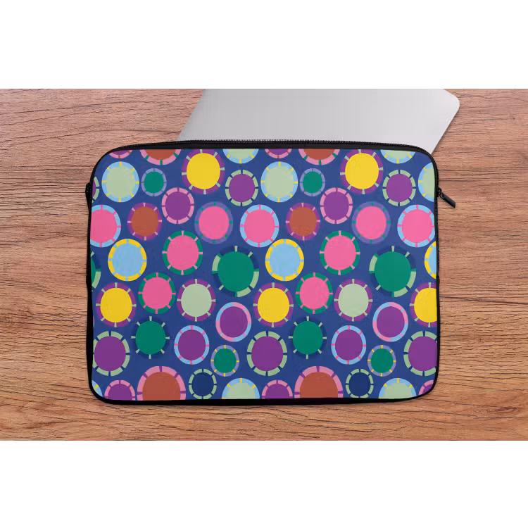 Laptophoes - Patroon - Cirkels - Abstract - Kleurrijk — 2