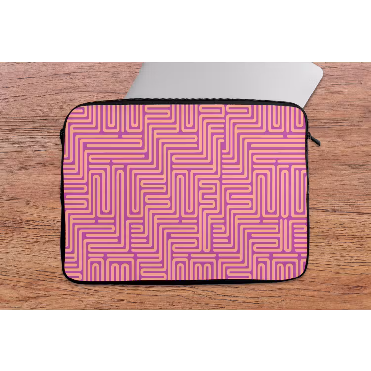 Laptophoes - Patroon - Lijnen - Abstract - Modern - Paars — 2
