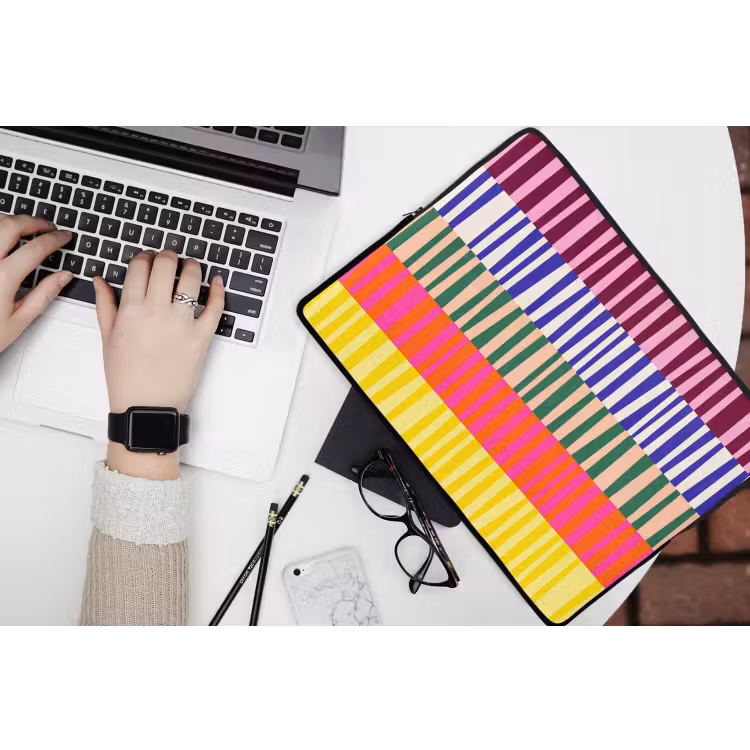 Laptophoes - Patroon - Strepen - Abstract - Modern - Kleurrijk — 3