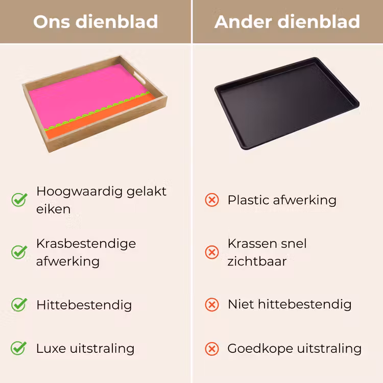 Dienblad - Abstract - Geometrisch - Kleurblokken - Roze - Oranje — 3