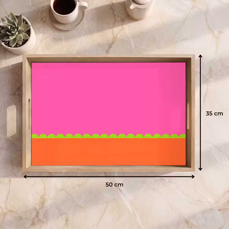 Dienblad - Abstract - Geometrisch - Kleurblokken - Roze - Oranje — 9