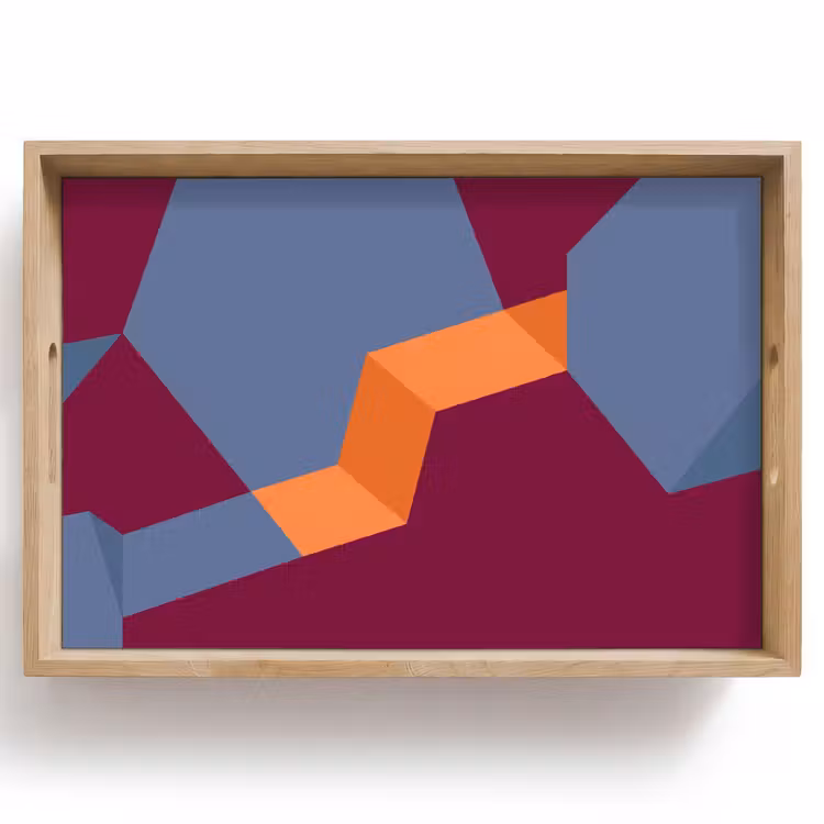 Dienblad - Abstract - Vormen - Modern - Blauw - Oranje — 1