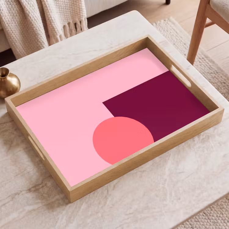 Dienblad - Abstract - Vormen - Roze - Modern - Design — 2