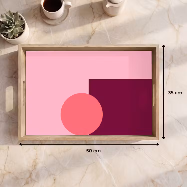 Dienblad - Abstract - Vormen - Roze - Modern - Design — 9