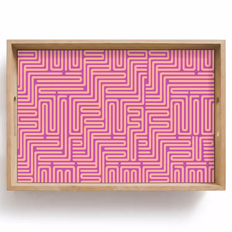 Dienblad - Patroon - Lijnen - Abstract - Modern - Paars — 1