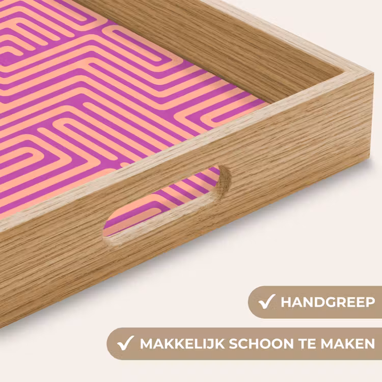 Dienblad - Patroon - Lijnen - Abstract - Modern - Paars — 5
