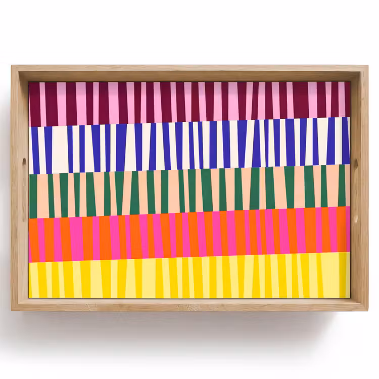 Dienblad - Patroon - Strepen - Abstract - Modern - Kleurrijk — 1