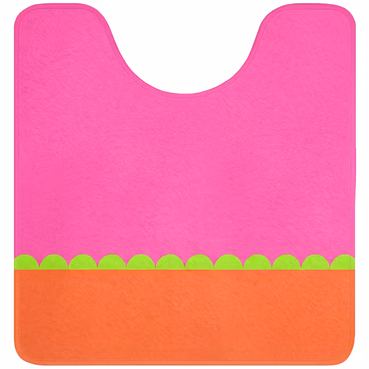 Wc Mat - Abstract - Geometrisch - Kleurblokken - Roze - Oranje — 1