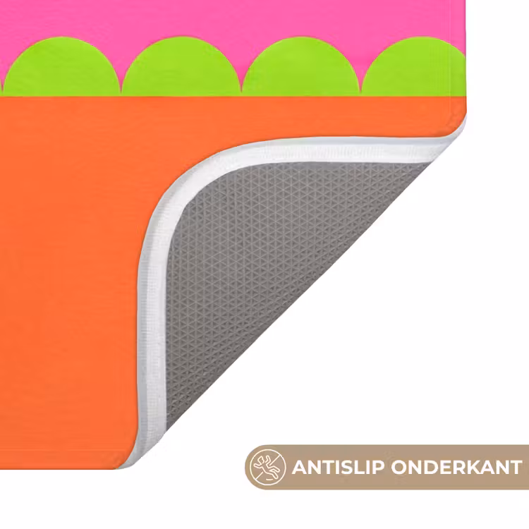 Wc Mat - Abstract - Geometrisch - Kleurblokken - Roze - Oranje — 4