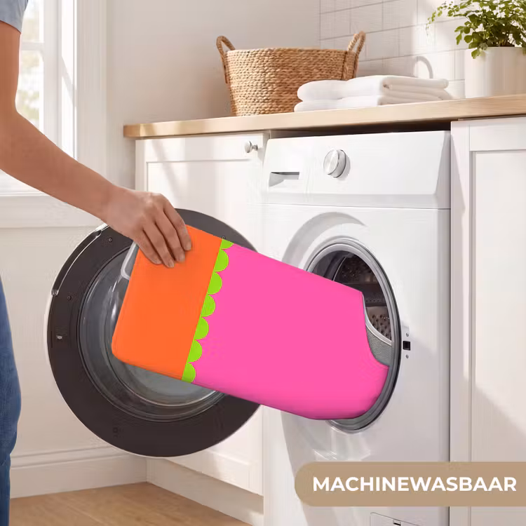 Wc Mat - Abstract - Geometrisch - Kleurblokken - Roze - Oranje — 6