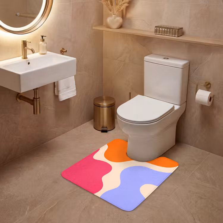 Wc Mat - Abstract - Organische vormen - Design - Modern - Kleurrijk — 3