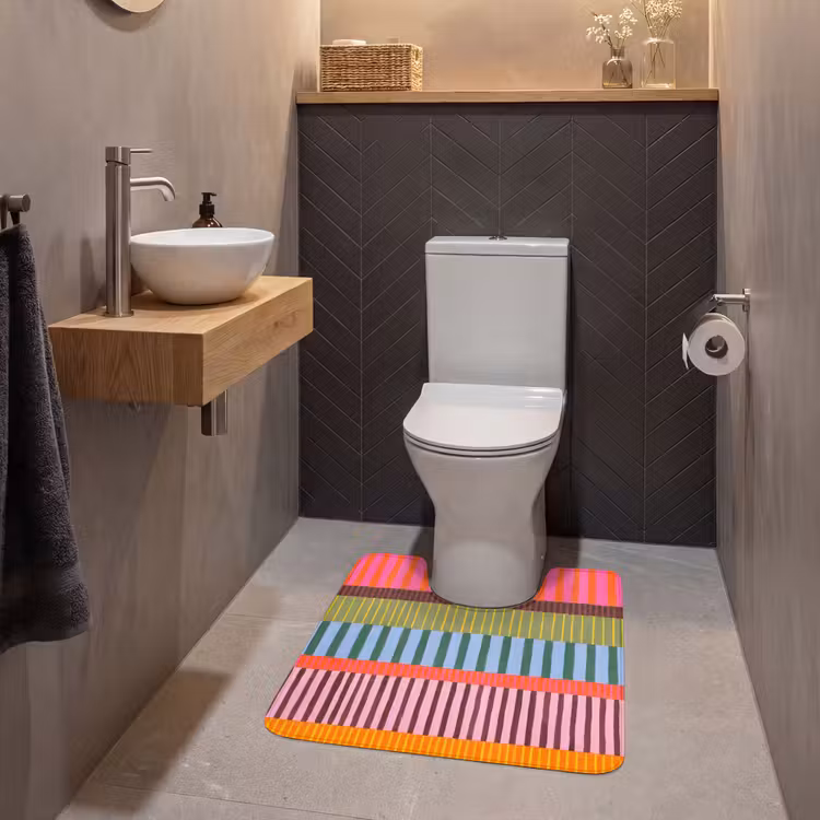 Wc Mat - Abstract - Strepen - Modern - Kleurrijk - Kunst — 2