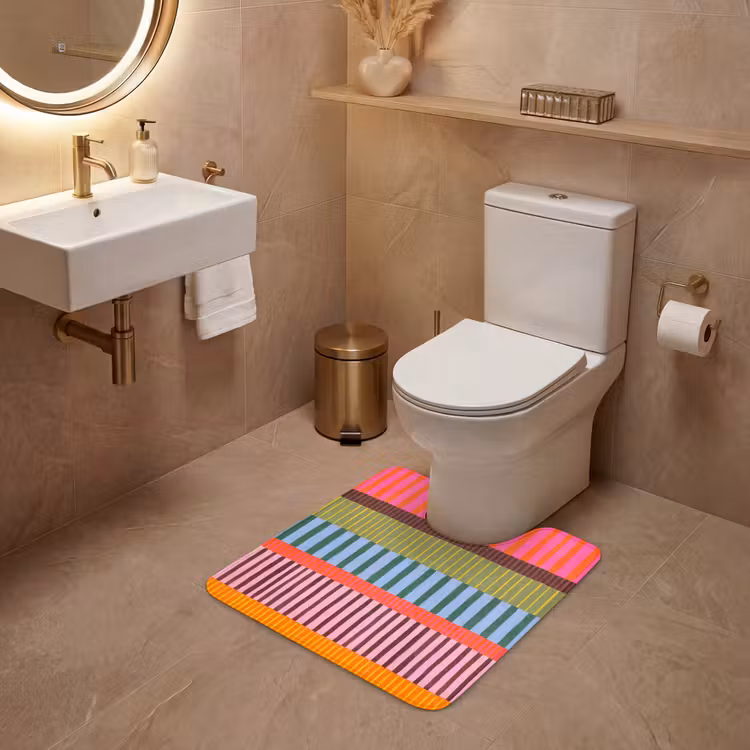 Wc Mat - Abstract - Strepen - Modern - Kleurrijk - Kunst — 3