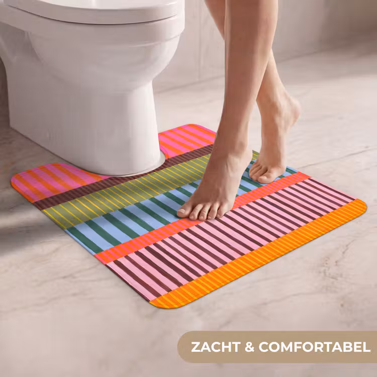 Wc Mat - Abstract - Strepen - Modern - Kleurrijk - Kunst — 5
