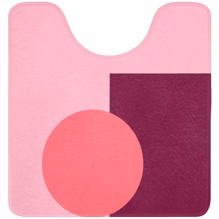 Wc Mat - Abstract - Vormen - Roze - Modern - Design — 1