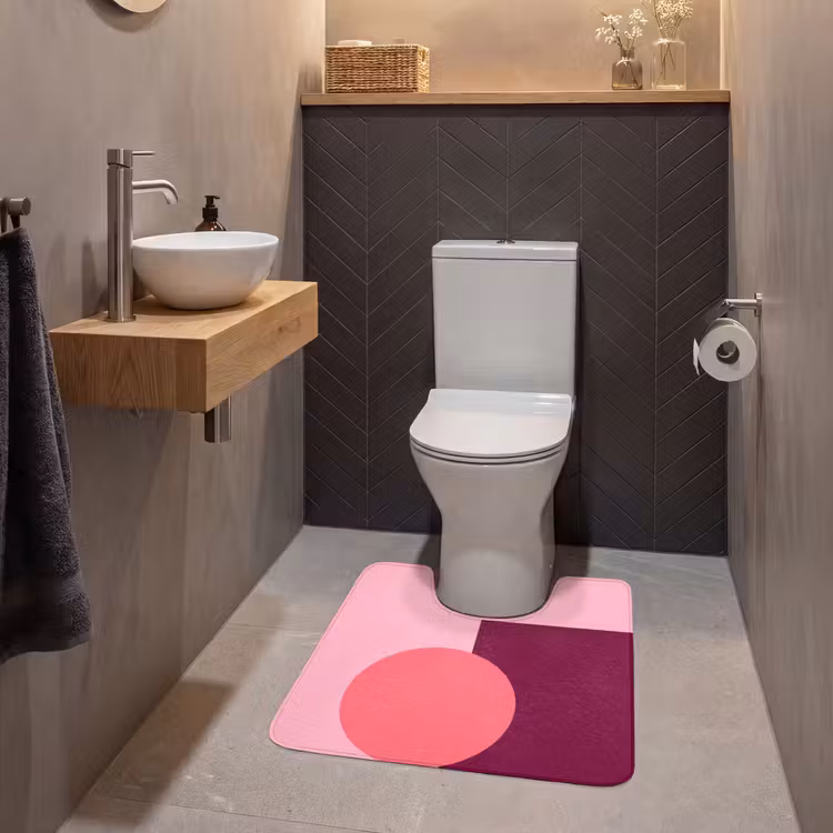 Wc Mat - Abstract - Vormen - Roze - Modern - Design — 2