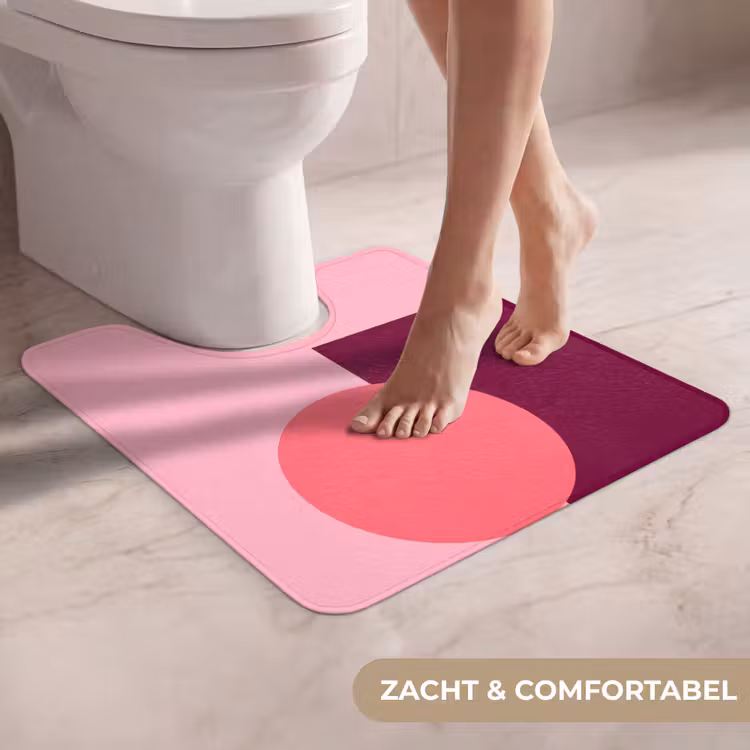 Wc Mat - Abstract - Vormen - Roze - Modern - Design — 5