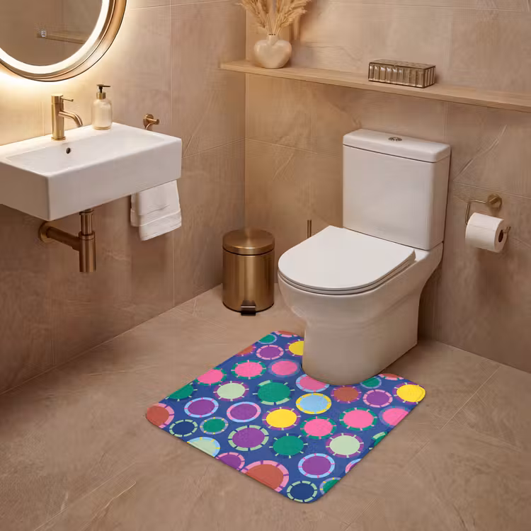 Wc Mat - Patroon - Cirkels - Abstract - Kleurrijk — 3