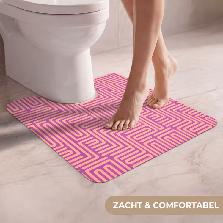 Wc Mat - Patroon - Lijnen - Abstract - Modern - Paars — 5
