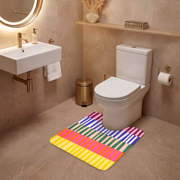 Wc Mat - Patroon - Strepen - Abstract - Modern - Kleurrijk — 3