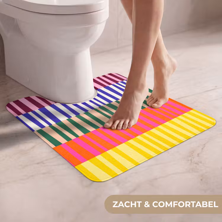 Wc Mat - Patroon - Strepen - Abstract - Modern - Kleurrijk — 5