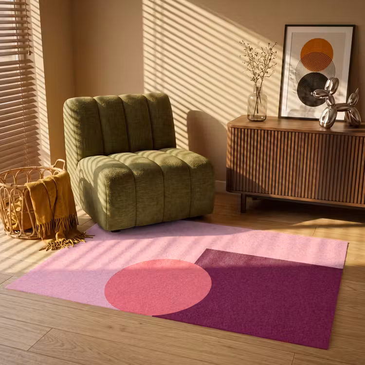 Vloerkleed - Abstract - Vormen - Roze - Modern - Design — 2