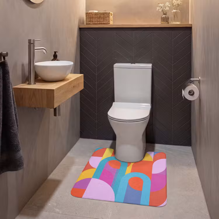Wc Mat - Abstract - Geometrie - Kleurrijk - Modern - Kunst — 2