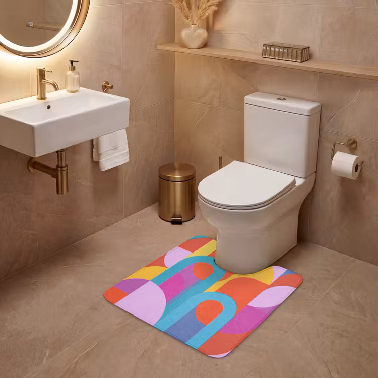 Wc Mat - Abstract - Geometrie - Kleurrijk - Modern - Kunst — 3