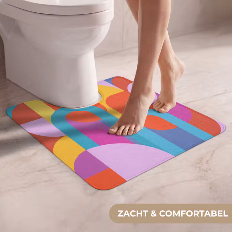 Wc Mat - Abstract - Geometrie - Kleurrijk - Modern - Kunst — 5