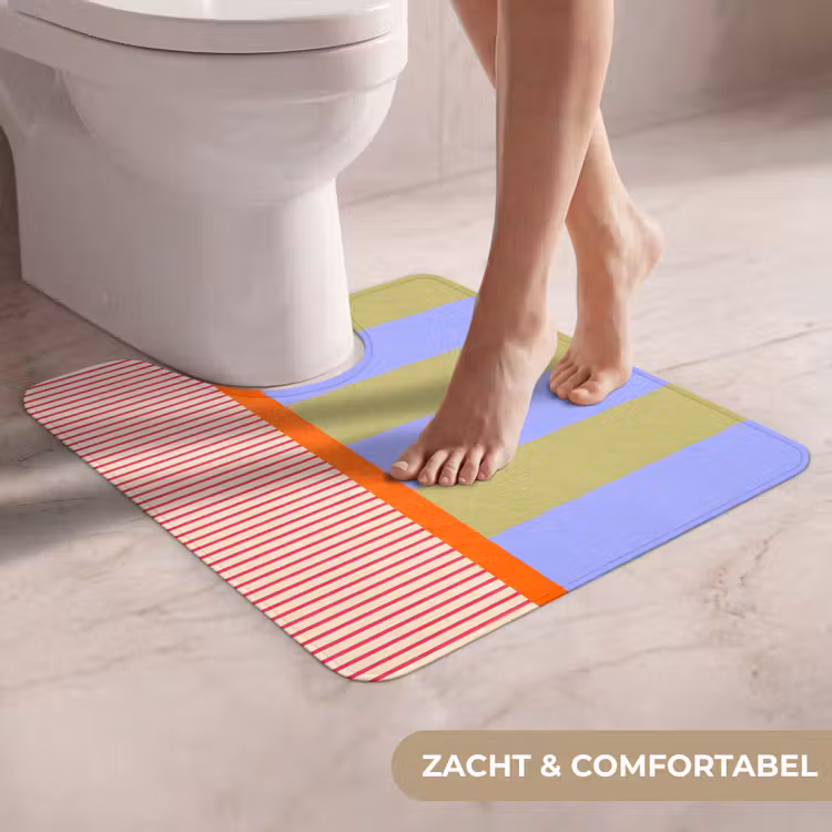 Wc Mat - Abstract - Geometrie - Strepen - Blokken - Rood — 5